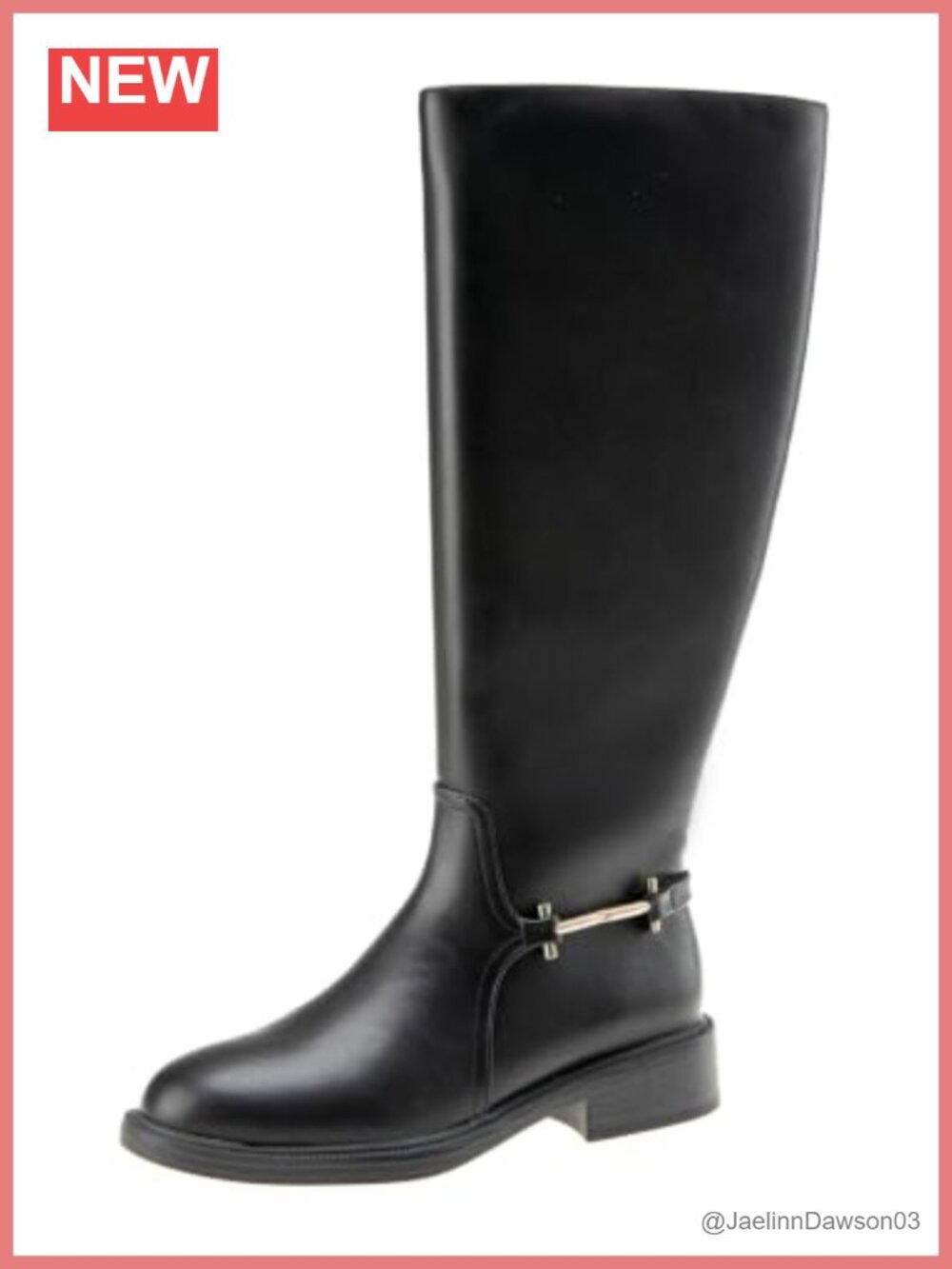 Womens Knee High Riding Boots Faux Leather Wide Calf Zip Round Toe Flat